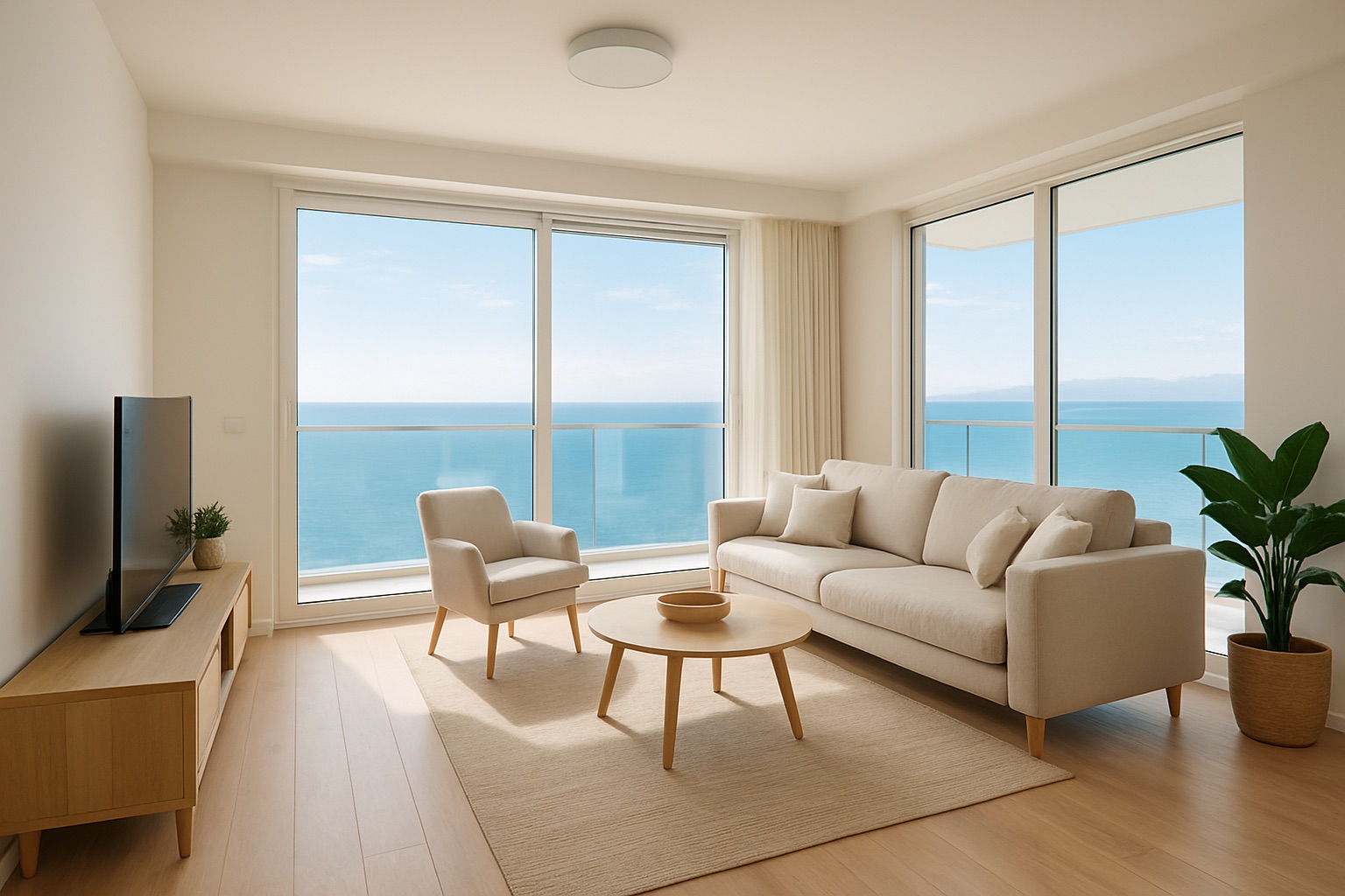 Sea view apartment interior